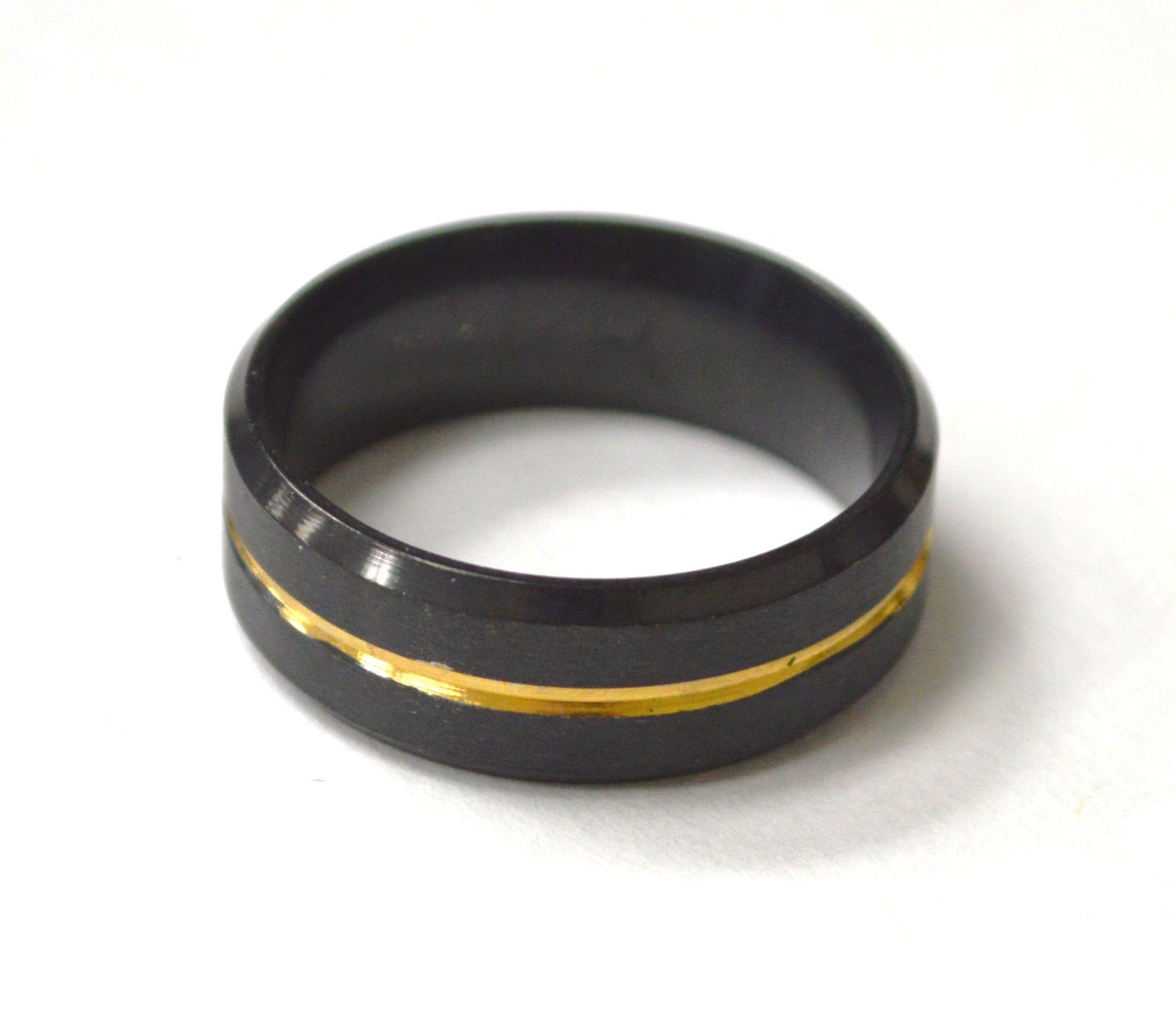 2 Tone Black/Gold IP Plated Ring 81-1497B
