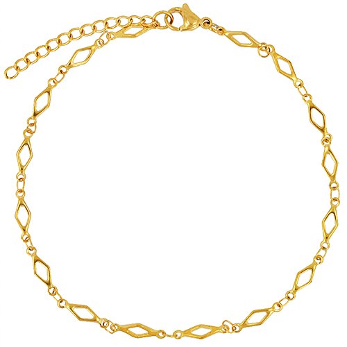Diamond Cut Out Gold IP Plated Anklet 82-178G