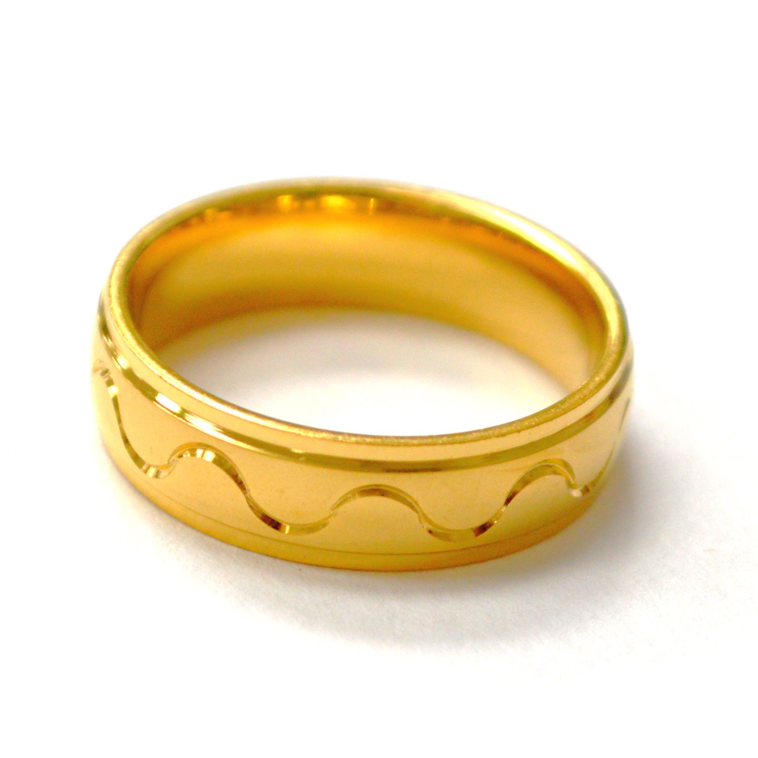 Vintage Wavy Gold IP Plated Ring 81-1723G