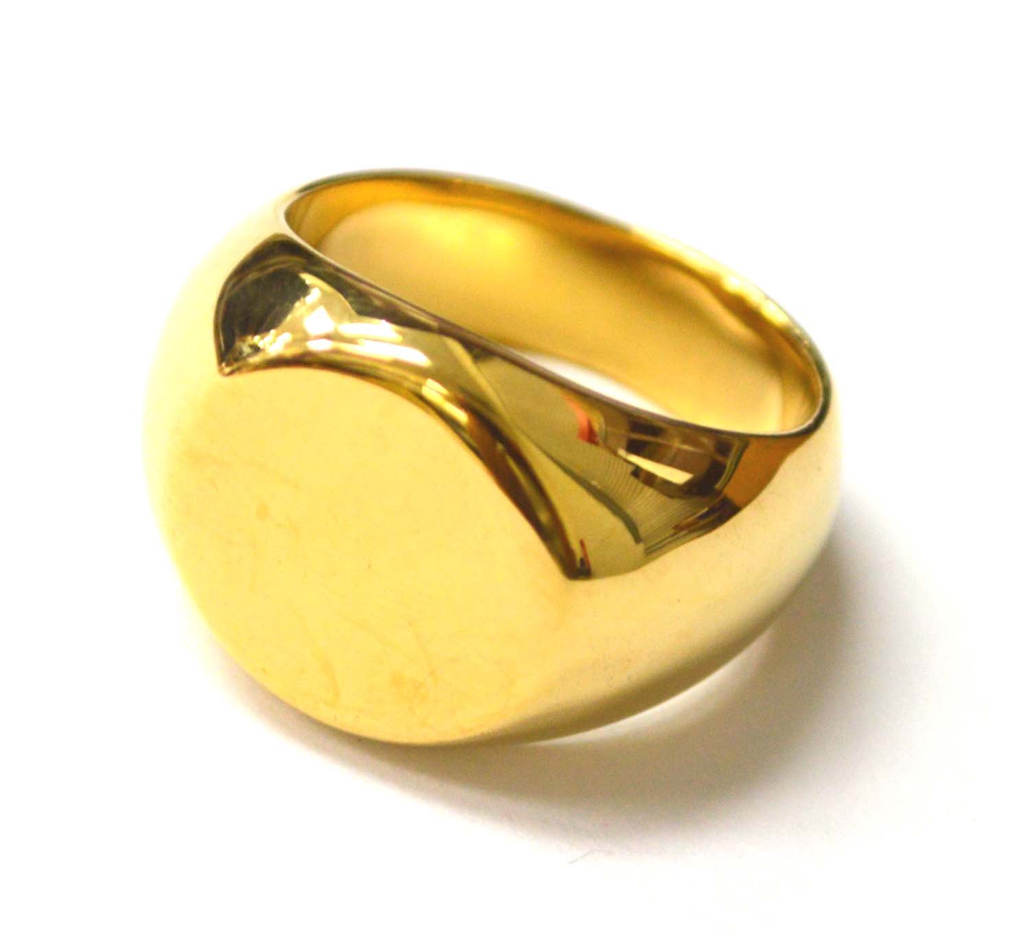 Round Signet Gold Plated Ring 81-1481G