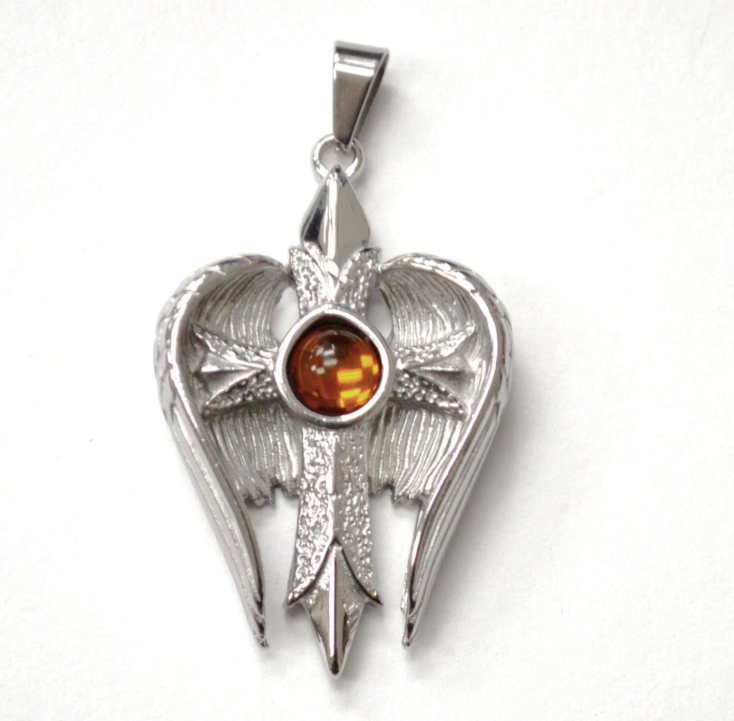 Wing-Cross Stainless Steel Pendant 86-2885S