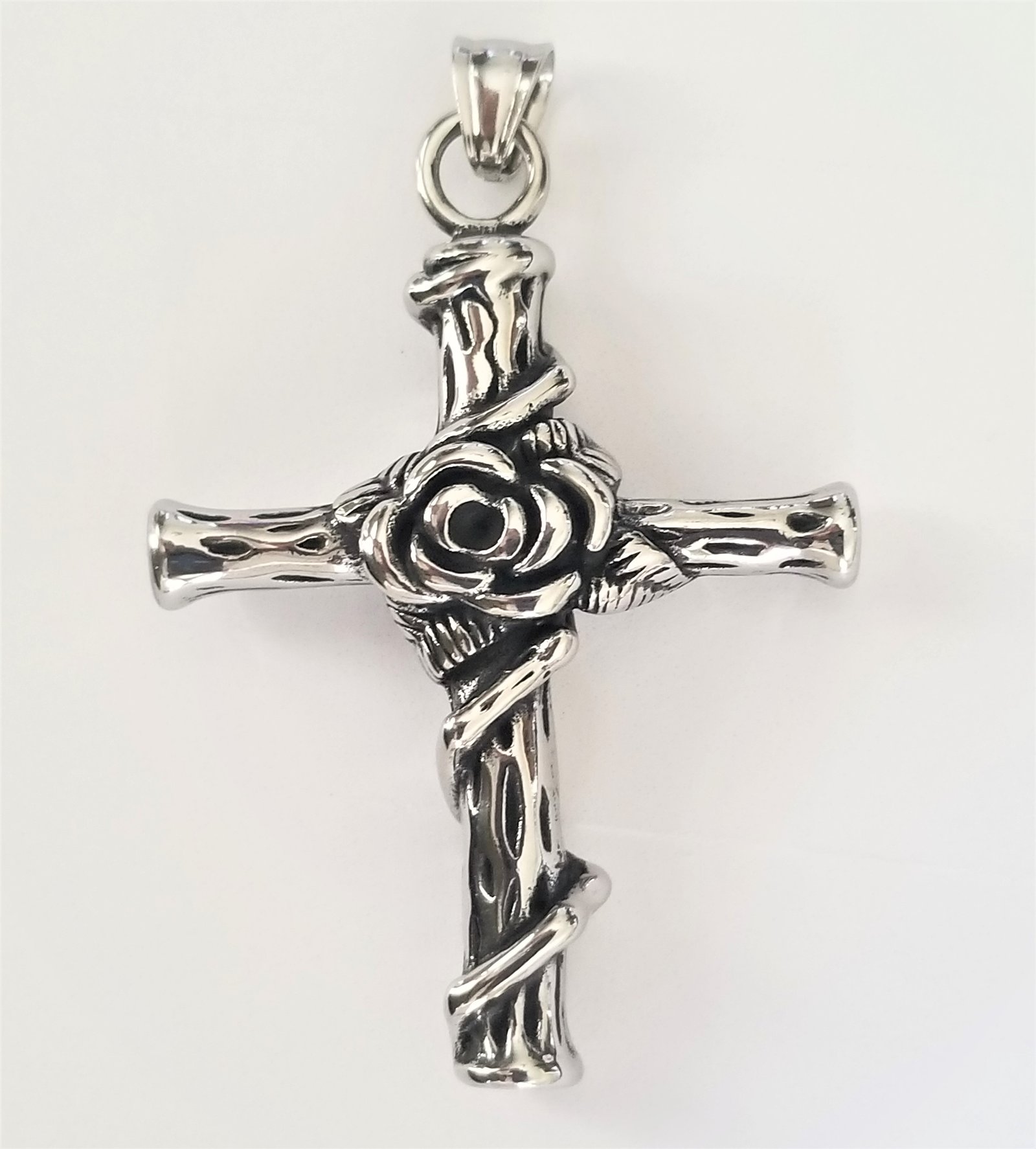Cross with Rose Pendant 86-518L