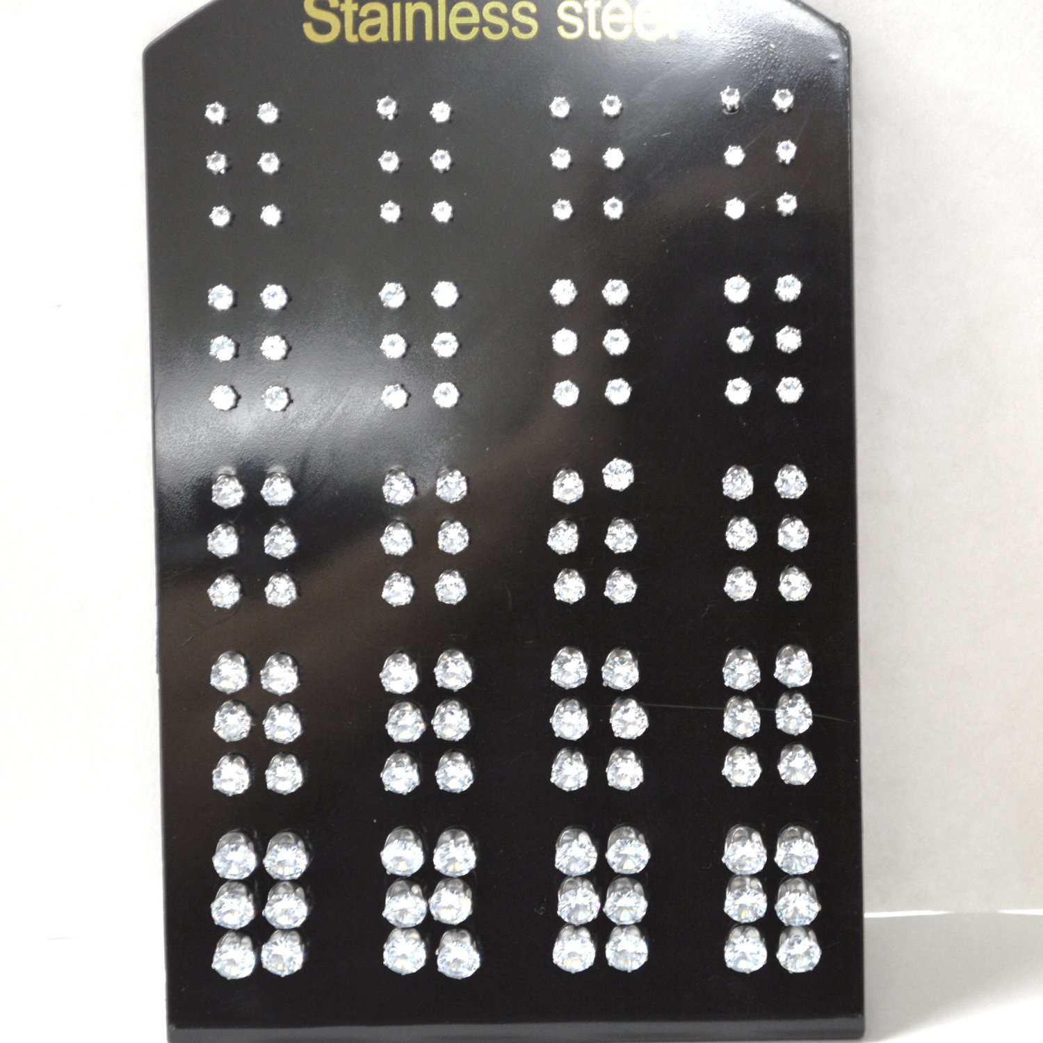 CZ Studs Stainless Steel Earrings -CZ Pad