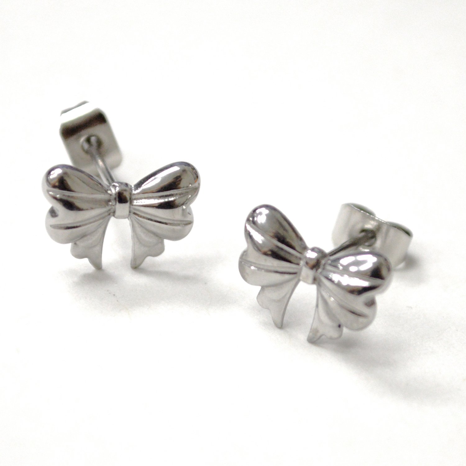 Bow Stud Stainless Steel Earrings 83-963S