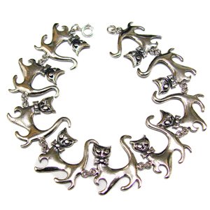 Cat Sterling Silver Bracelet 54-2047