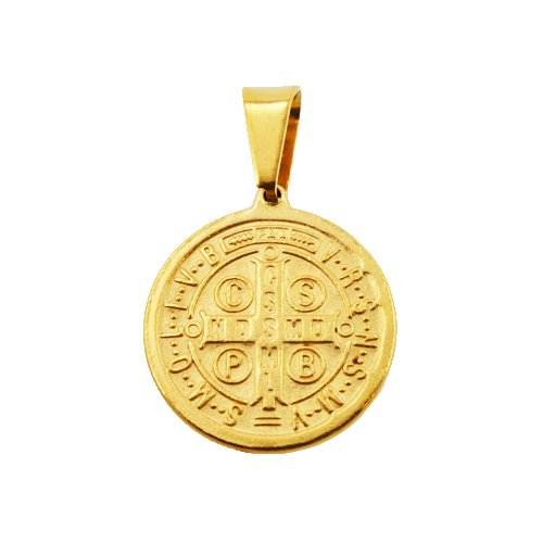 Gold Plated San Benito Medallion Pendant (22mm) 86-859G