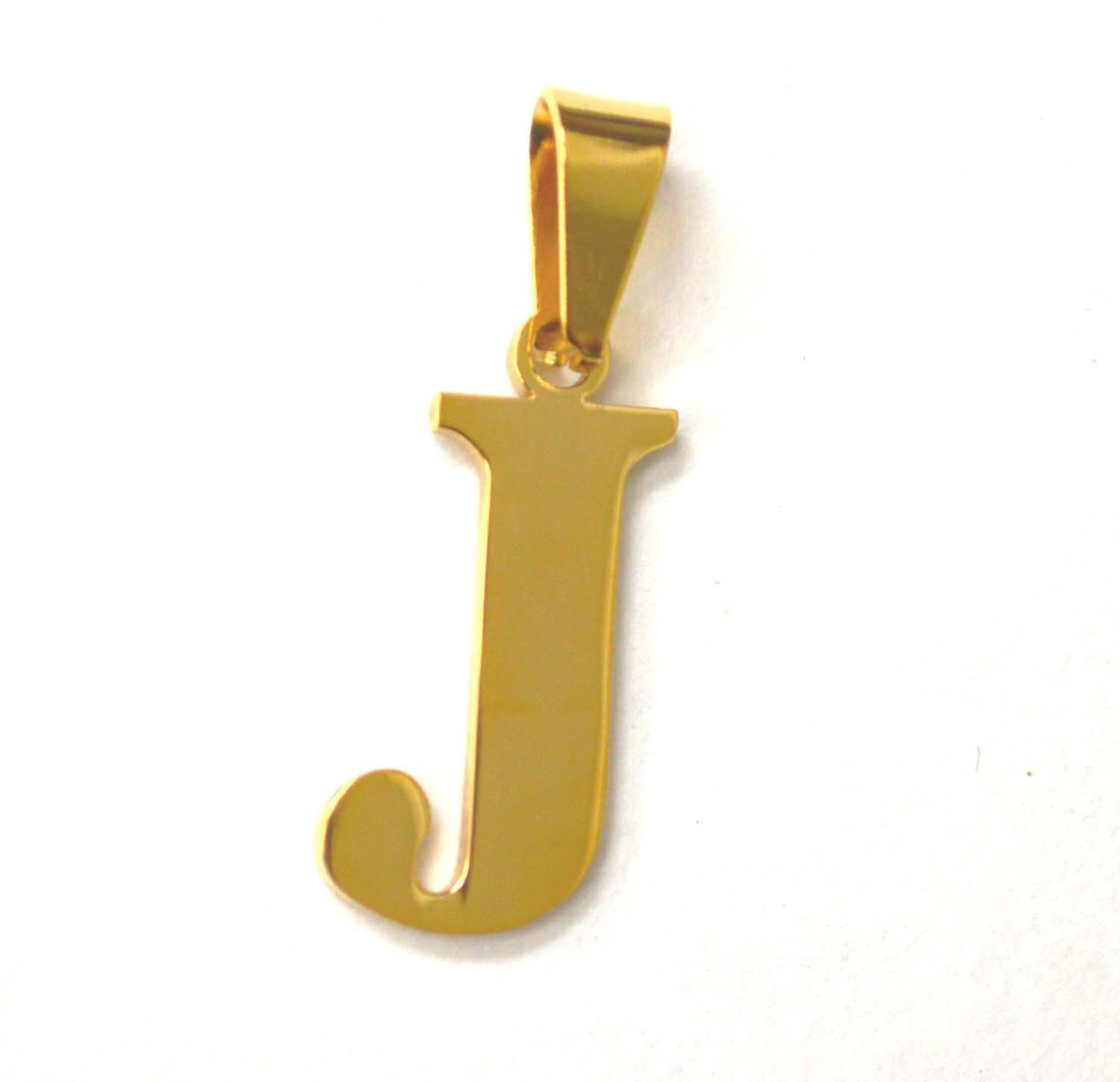 J Initial Gold IP Plated Pendant 86-278G-J