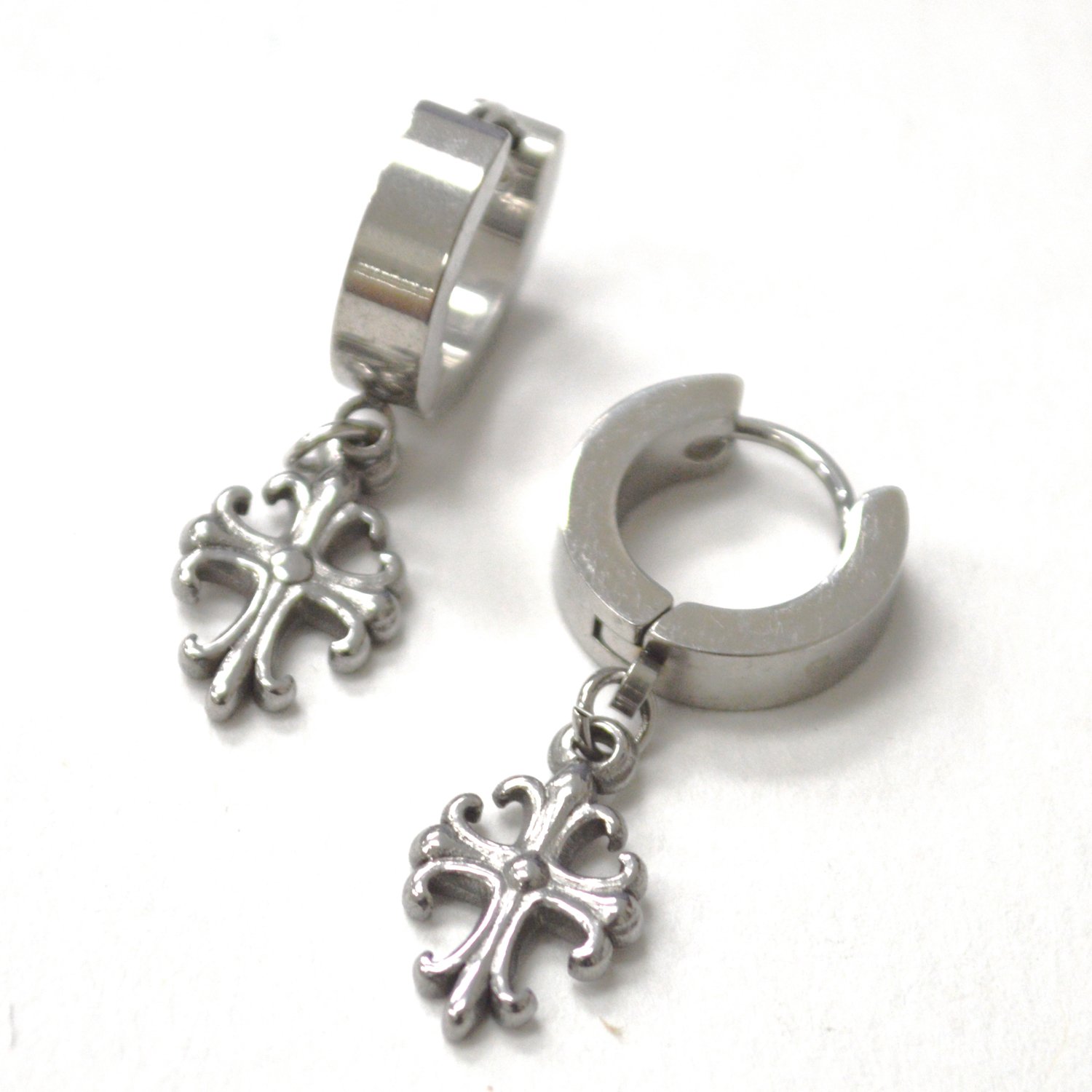 Chrome Heart Cross Stainless Steel Huggies 83-951S