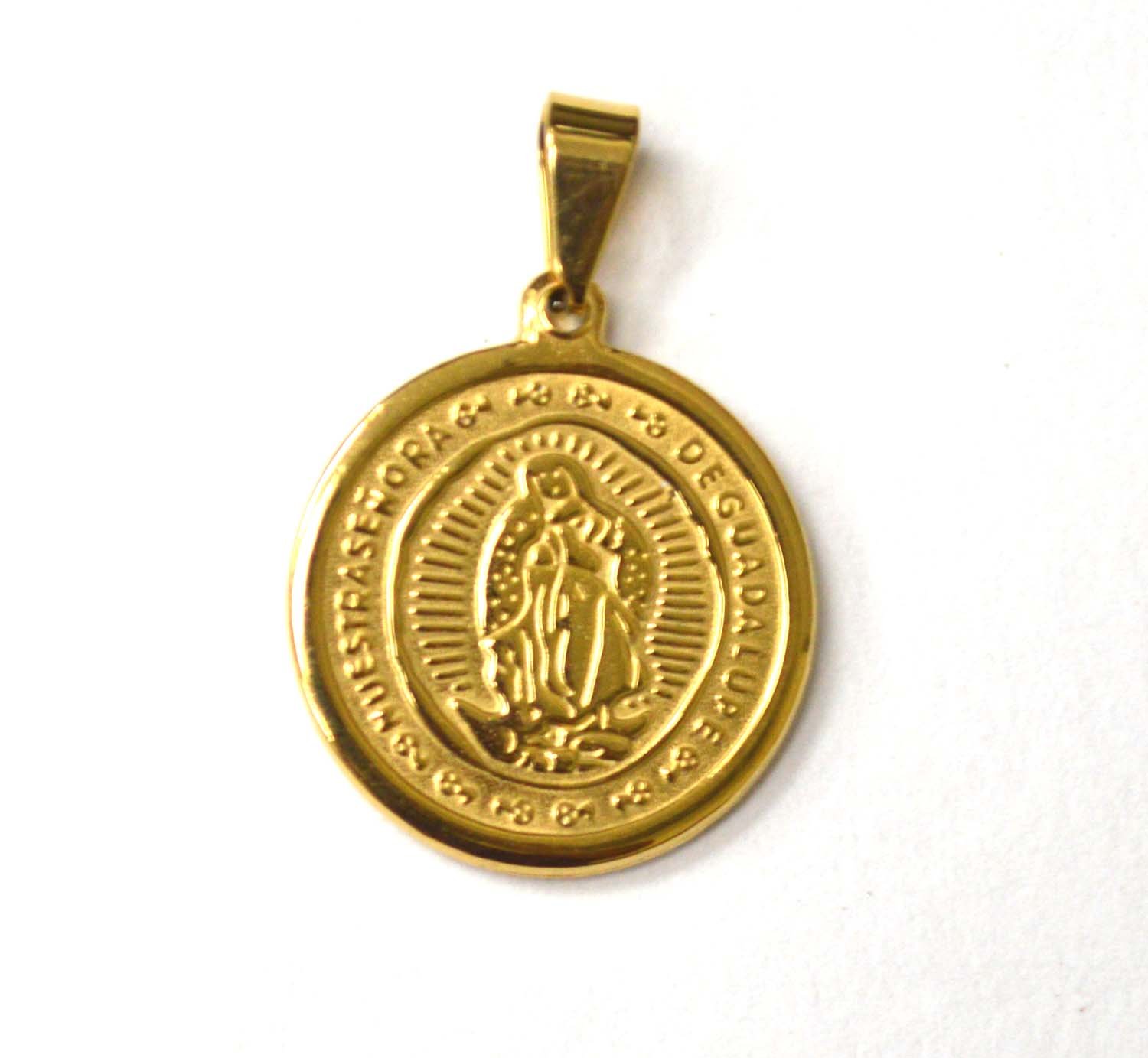 Nuestra Sn Guadalupe Gold Plated Pendant 86-2508G