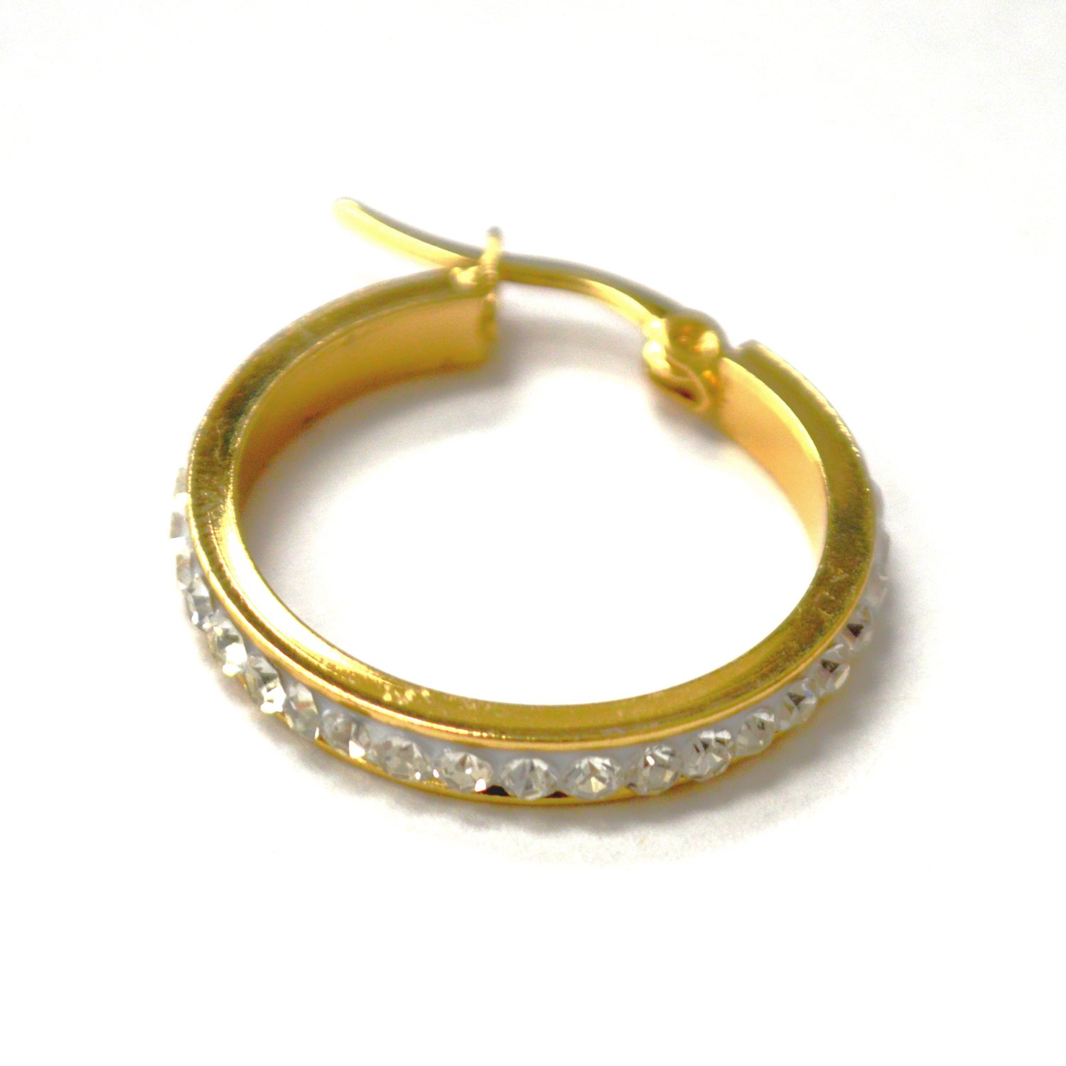 Hoops with Stones Gold IP Plated 83-306G-25 (3 pairs)