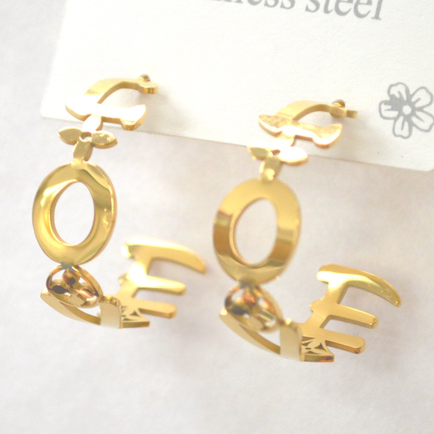 LOVE Gold Plated Earrings 83-924G