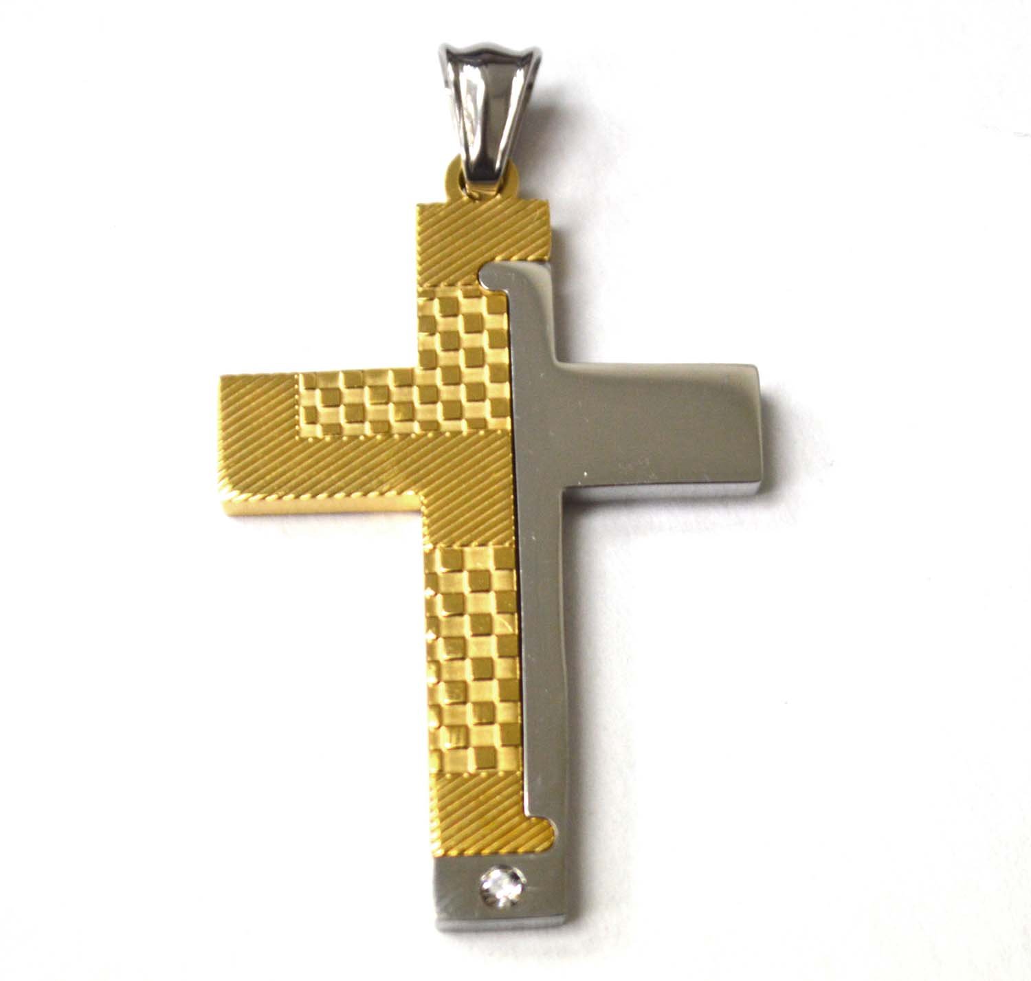 Cross 2 Tone Gold Plated Pendant86-1852G