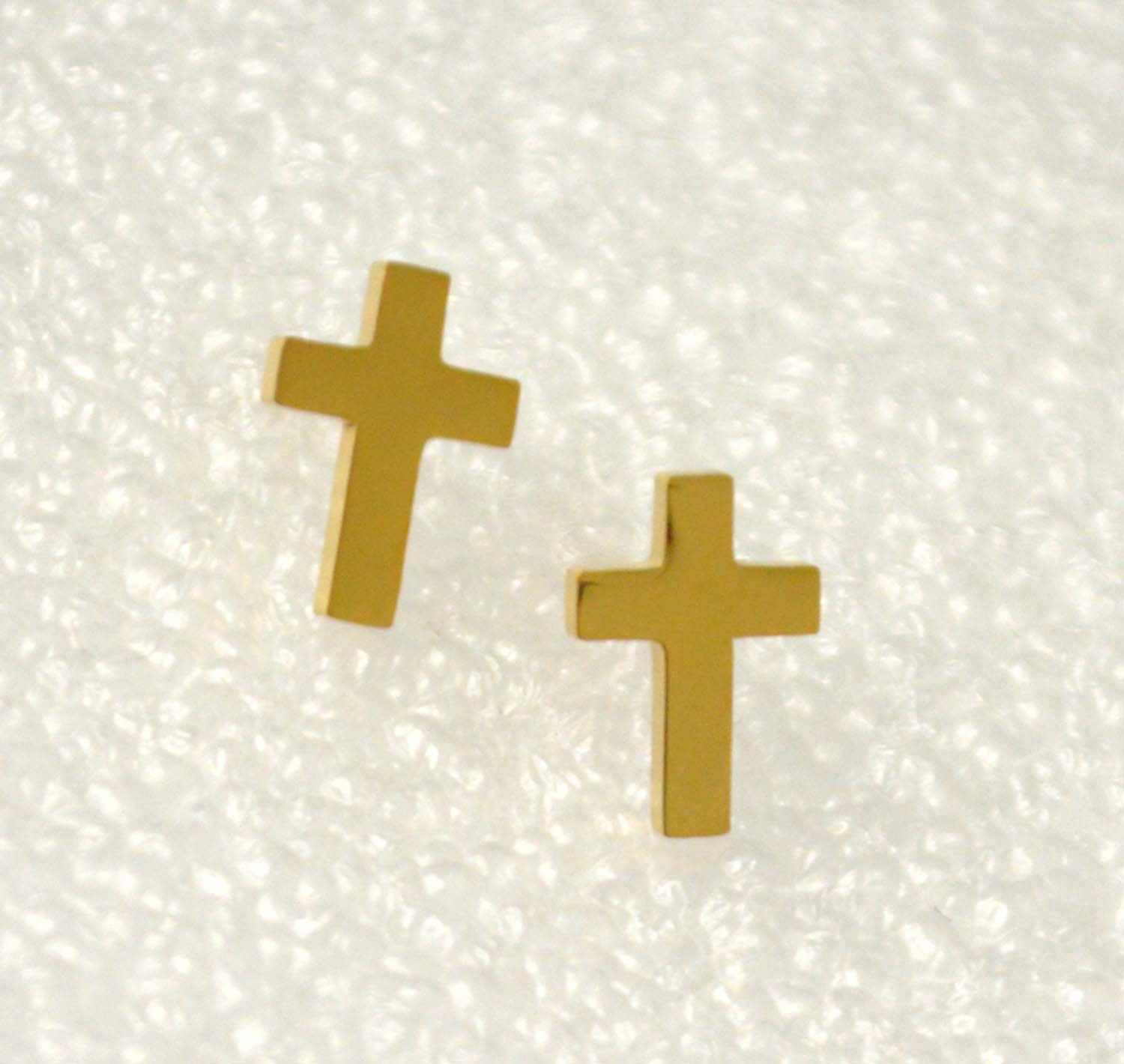 Cross Stud Gold IP Plated 83-762G