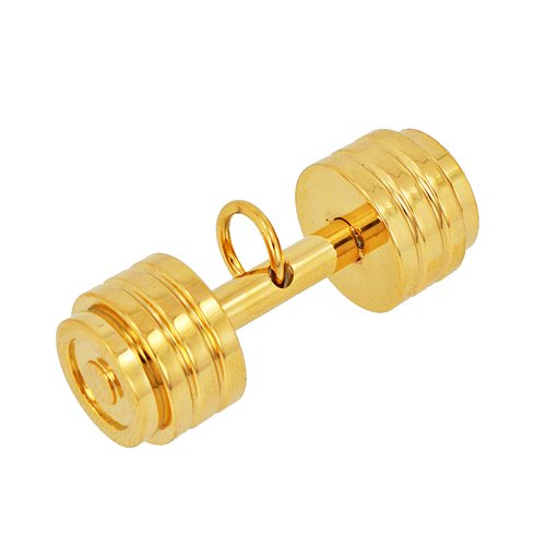 Bodybuilding Barbell Gold Plated Pendant 86-1584G