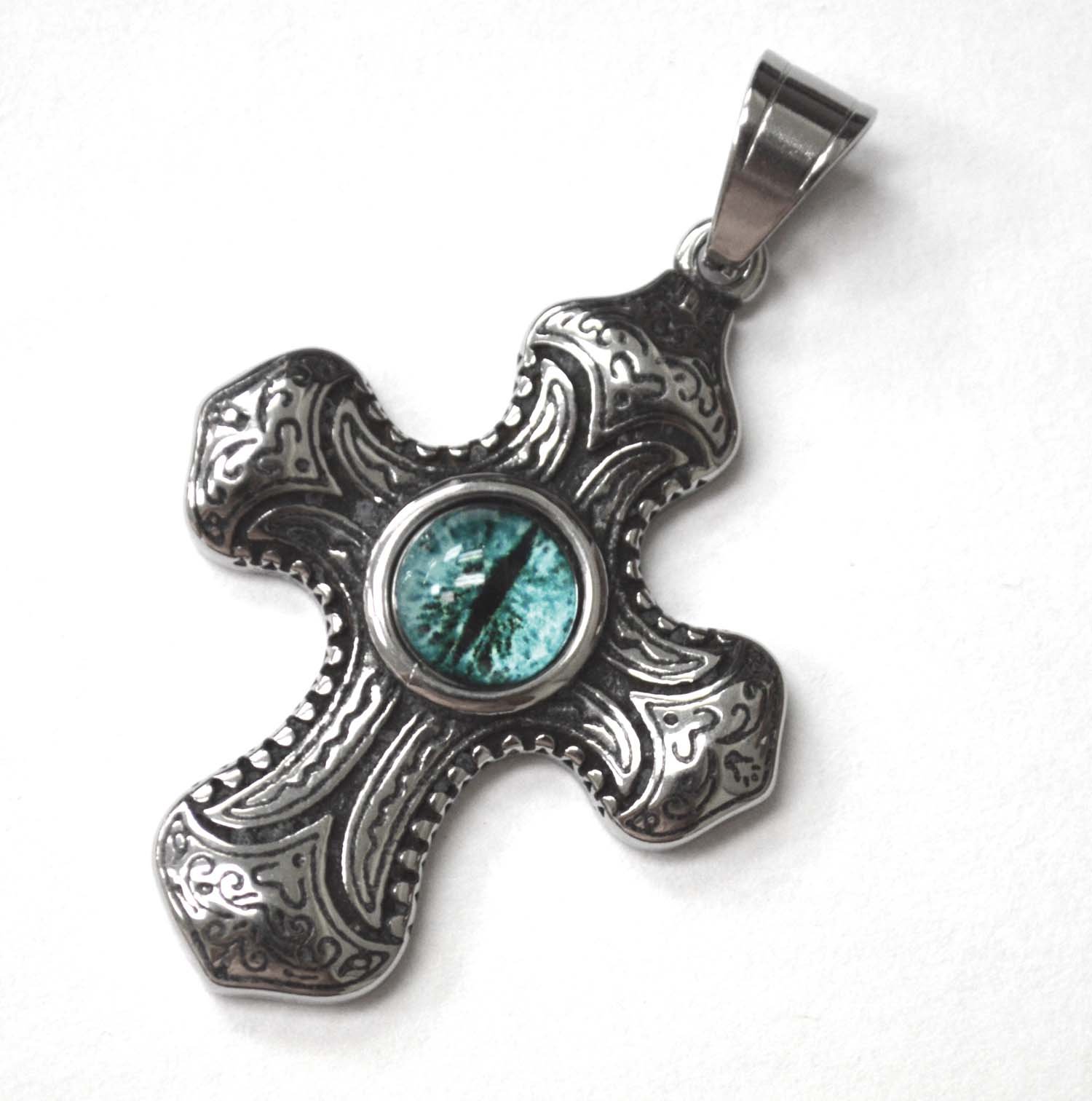 Cross with Eye Stainless Steel Pendant 86-2436