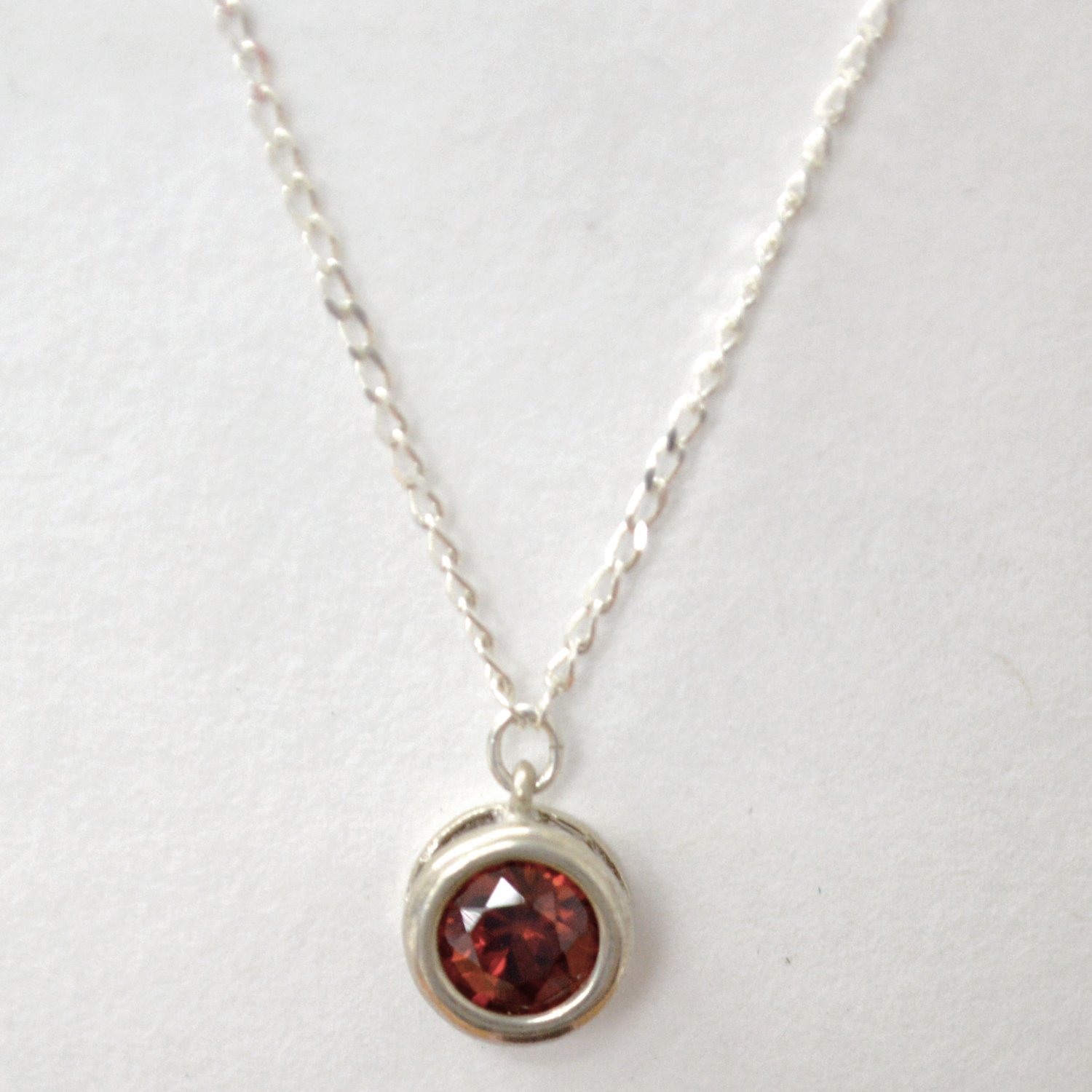Sterling Silver Necklace 55-1031 Red