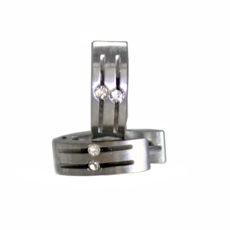 HUGGIE W/ CRYSTAL EARRINGS 4X14M