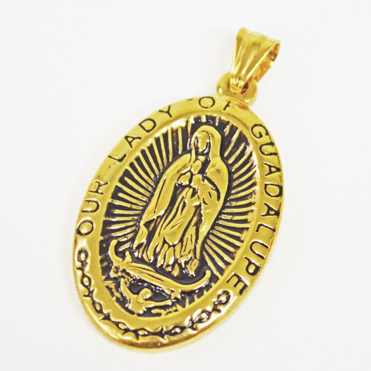 Our Lady of Guadalupe Gold IP Plated Pendant 86-2198G