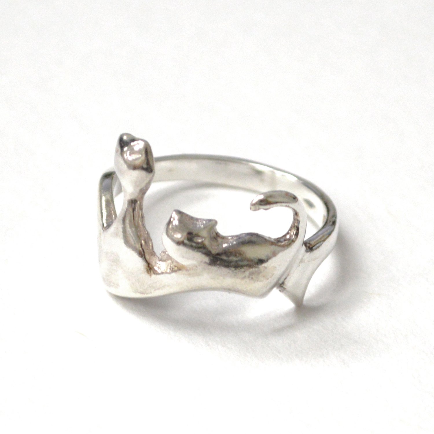 Cat Sterling Silver Ring 51-3074