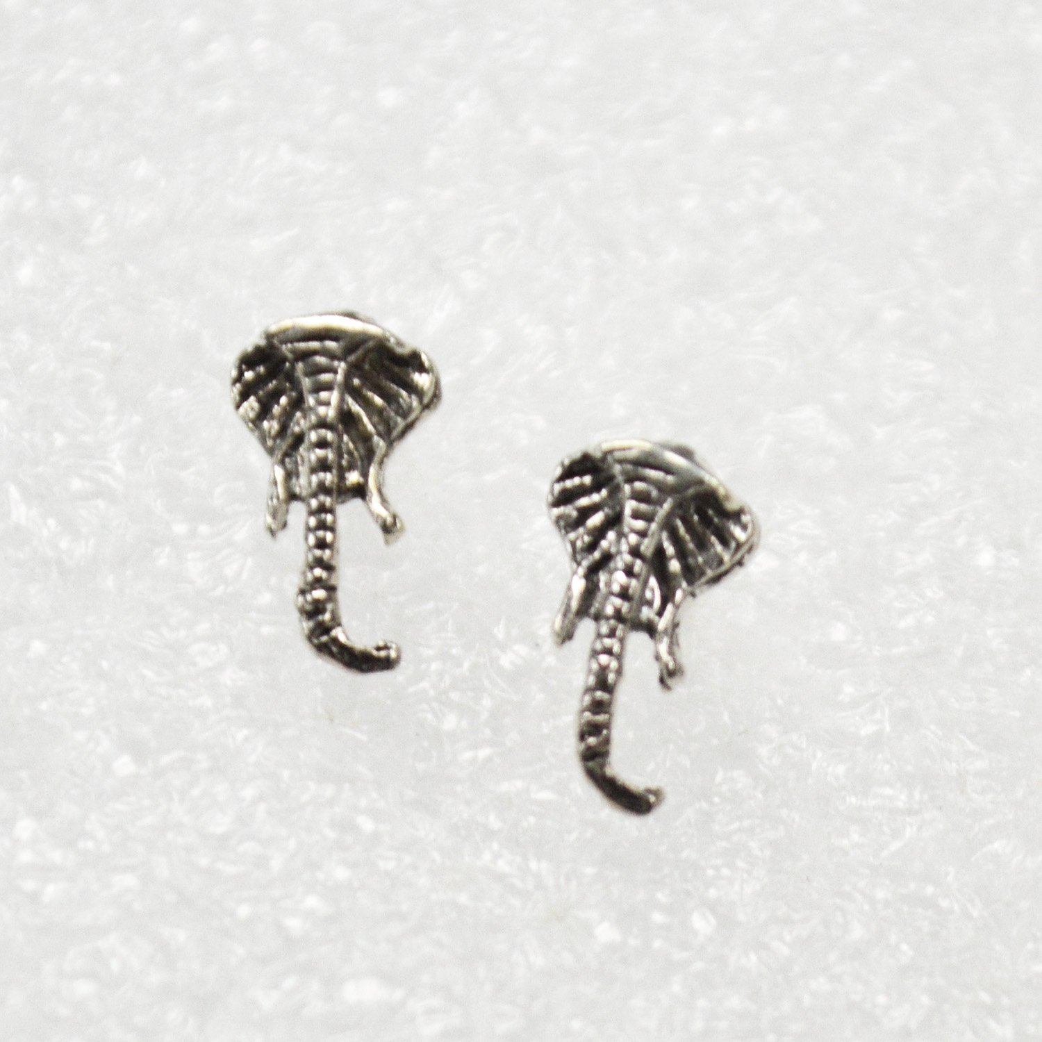 Elephant Face Stud Earring Sterling Silver 53-5214