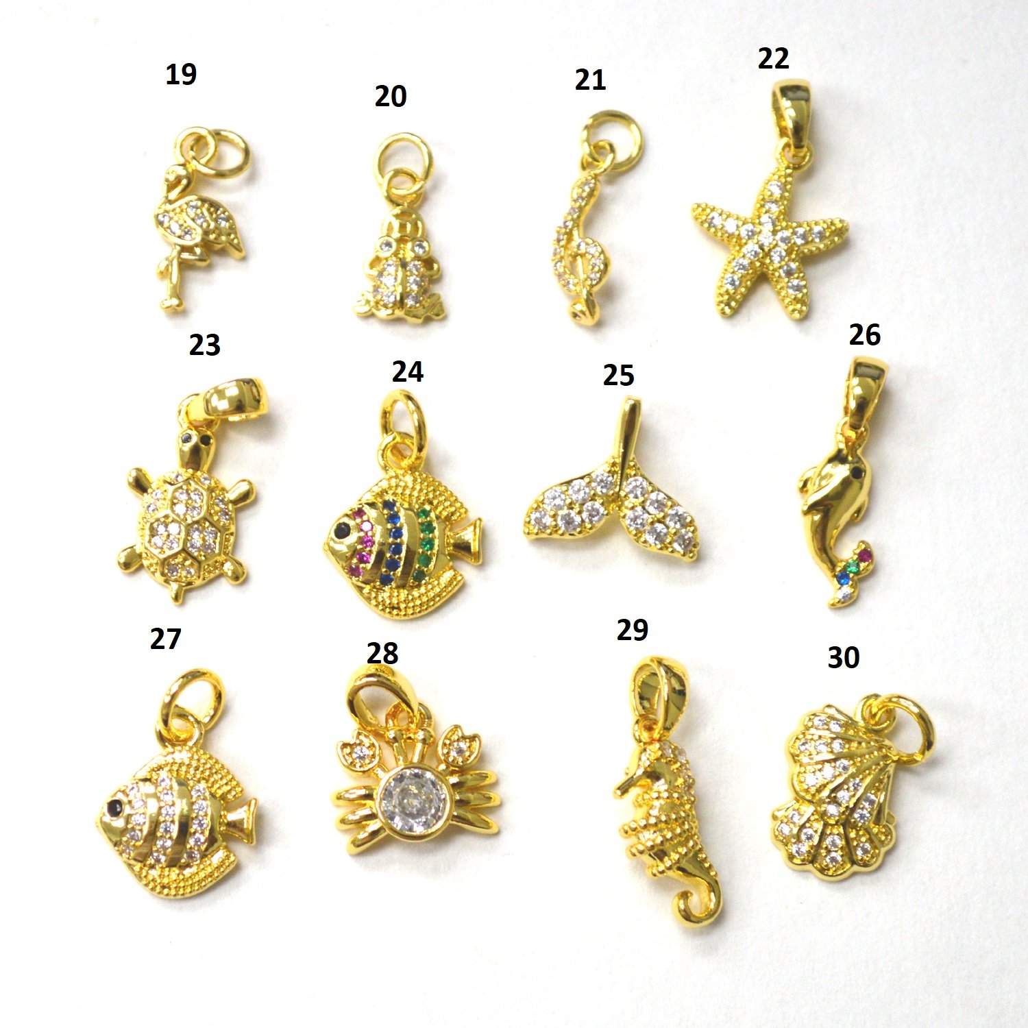 Tiny Charms Pendant Laminated Gold Plated 86-3136G