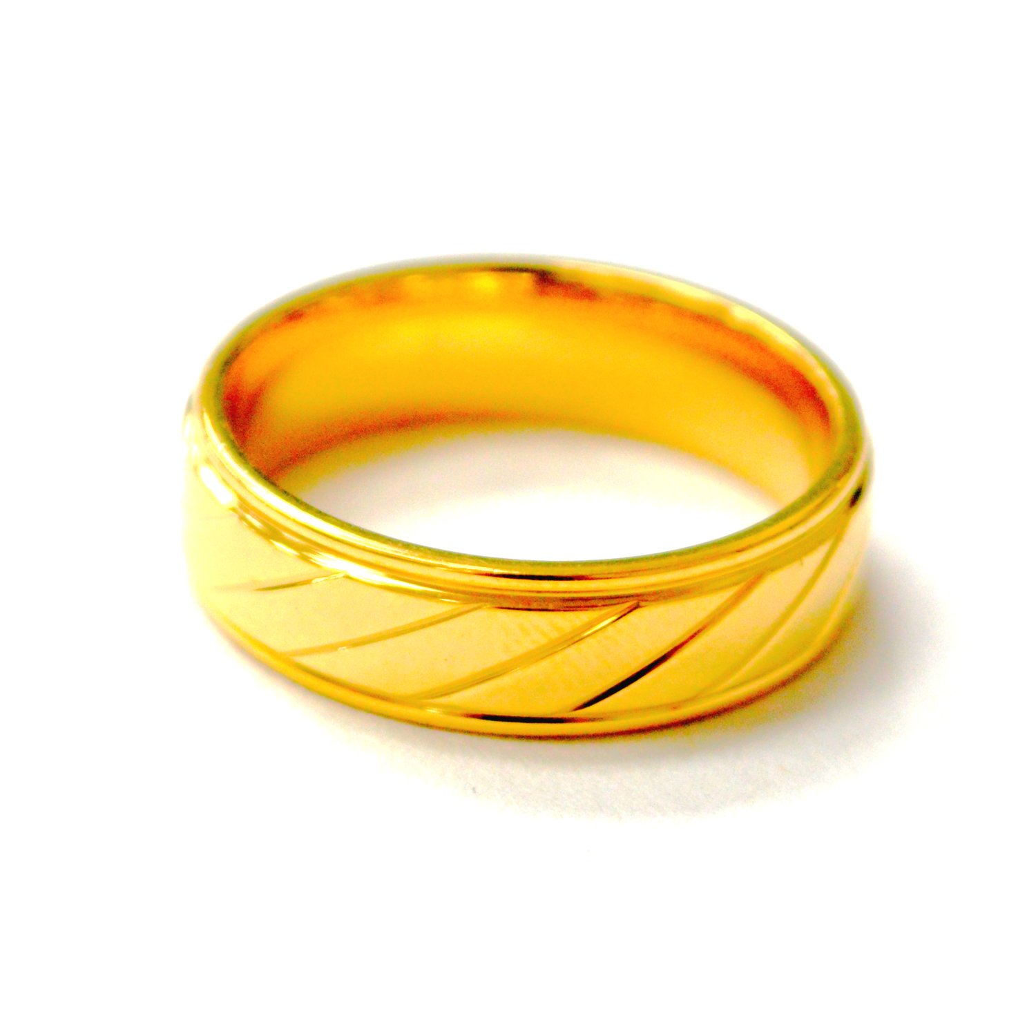 Fluted Gold IP Plated Ring 81-1732G