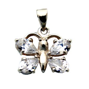 CZ Stone Pendant Sterling Silver 562078