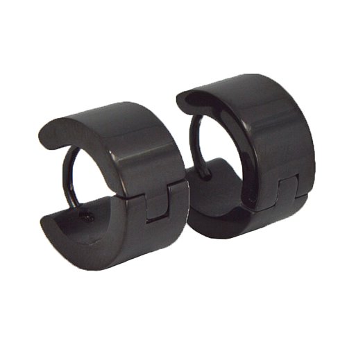 Black Plated  HUGGIE EARRINGS 83-548B