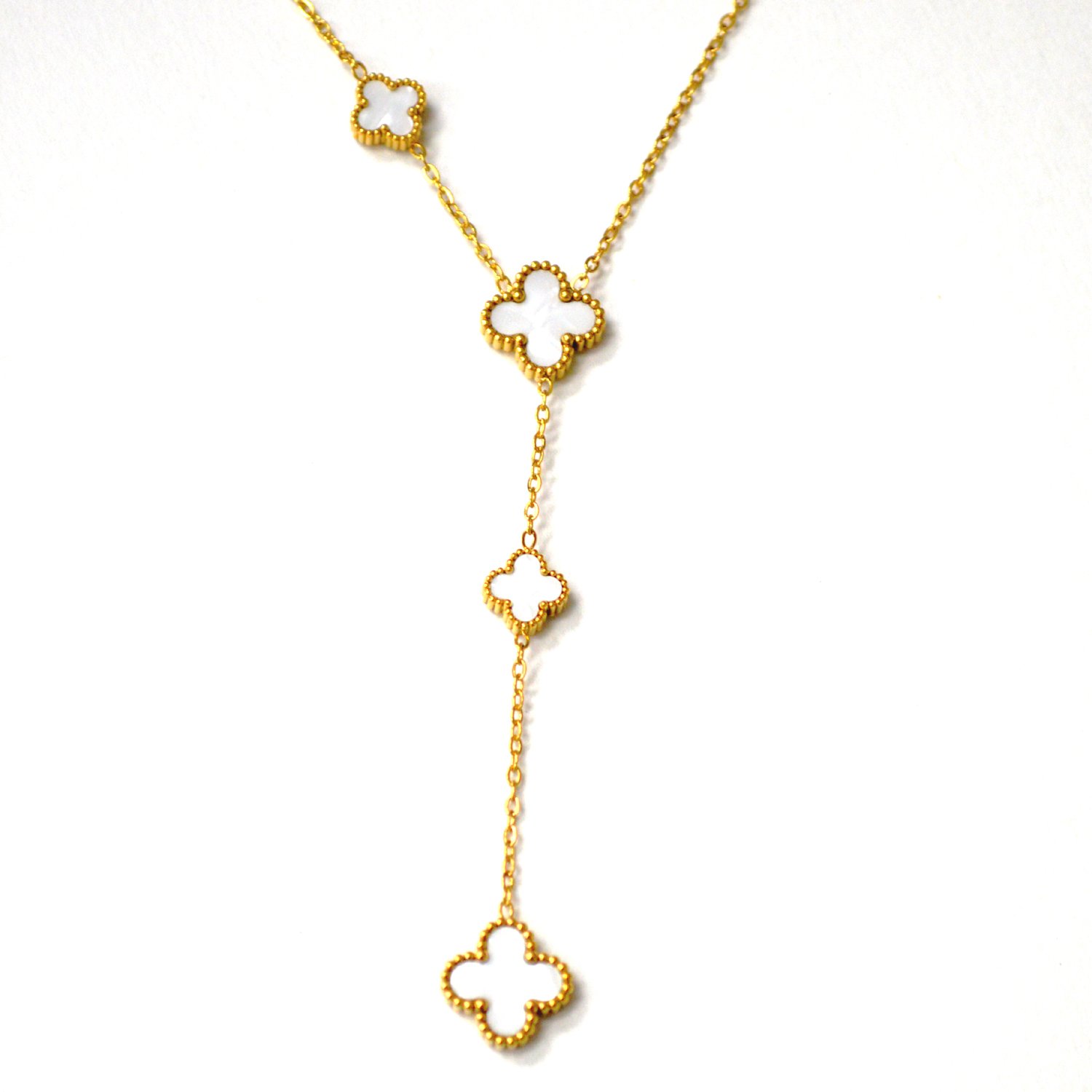 Designer's Inspired Gold IP Plated Necklace 85-301G MOP