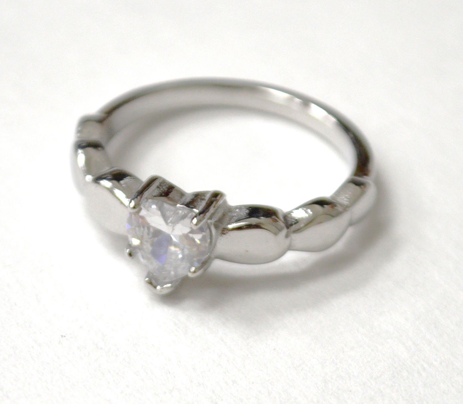 Heart CZ Stainless Steel Ring 81-1611S