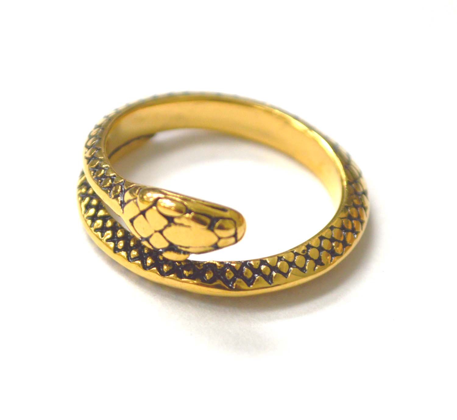 Snake Gold IP Plated Ring 81-1435G