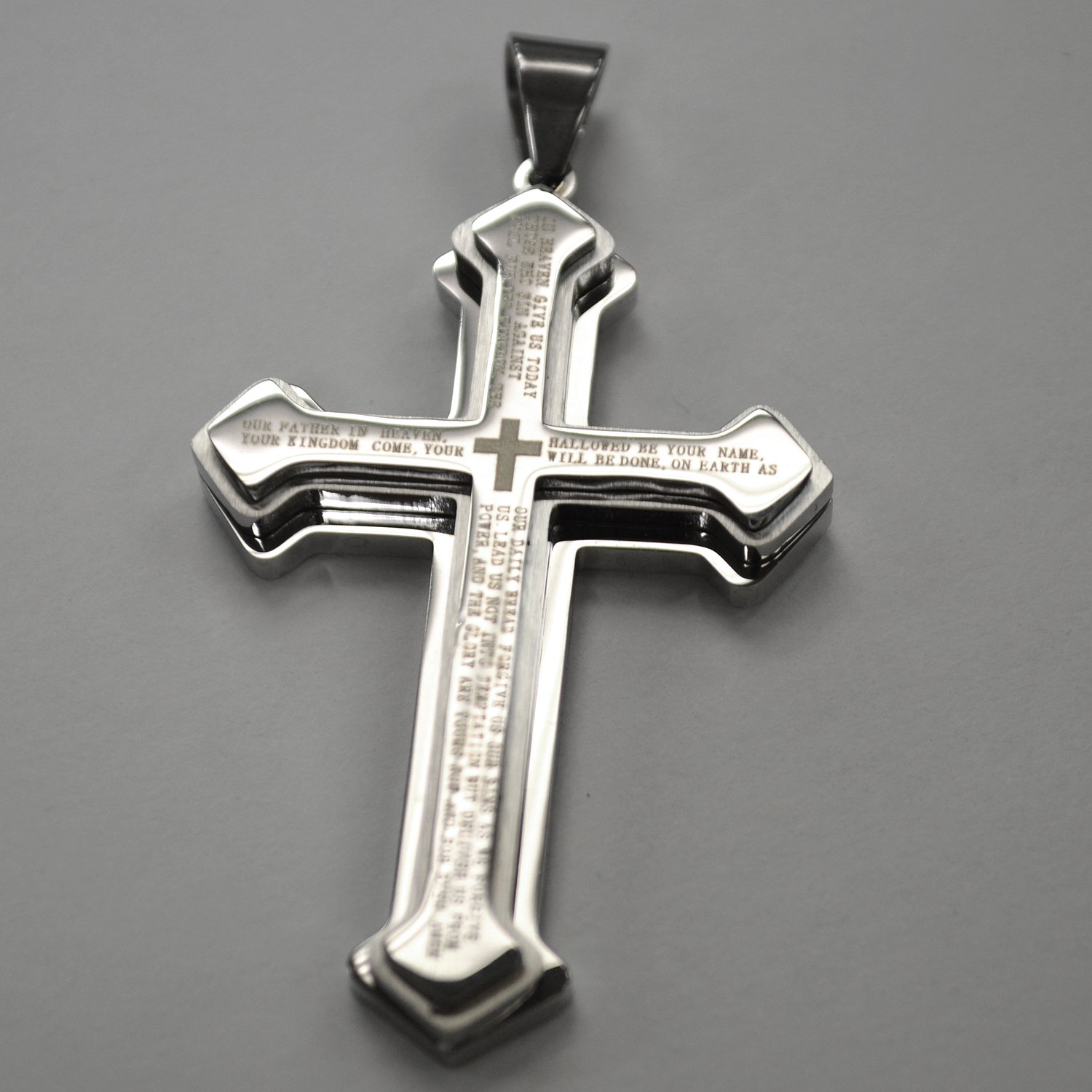 Cross Pendant Stainless Steel (The Lord's Prayer) 86-2217S