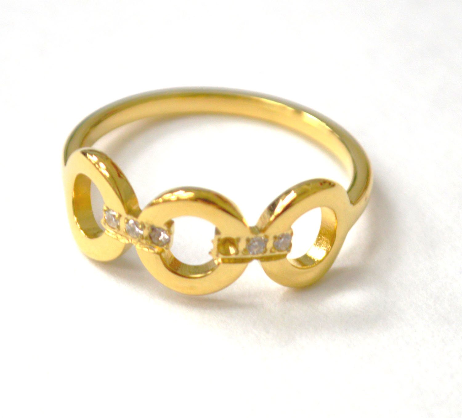 Designer Inspired Gold Plated Ring 81-1645