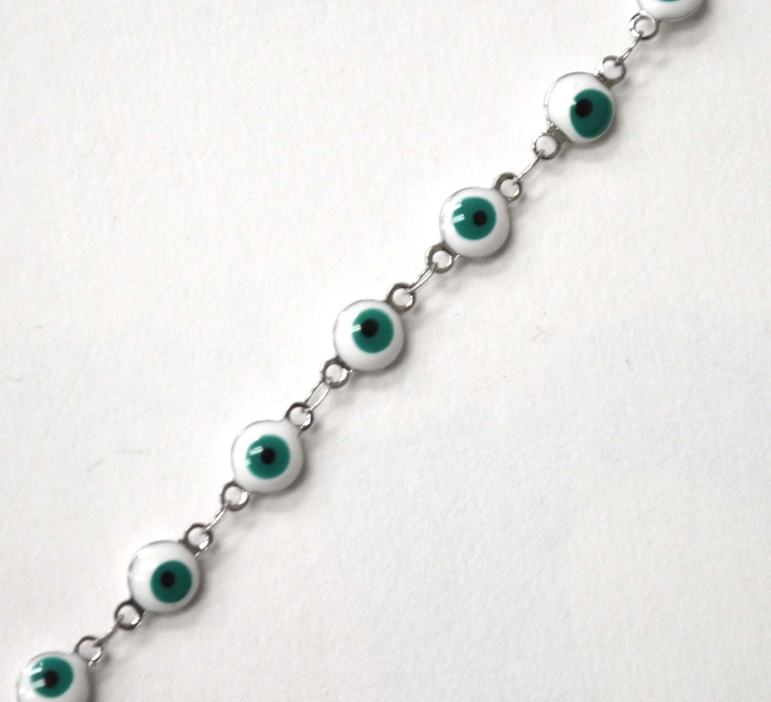 Eye Stainless Steel Anklet 82-1815S-White