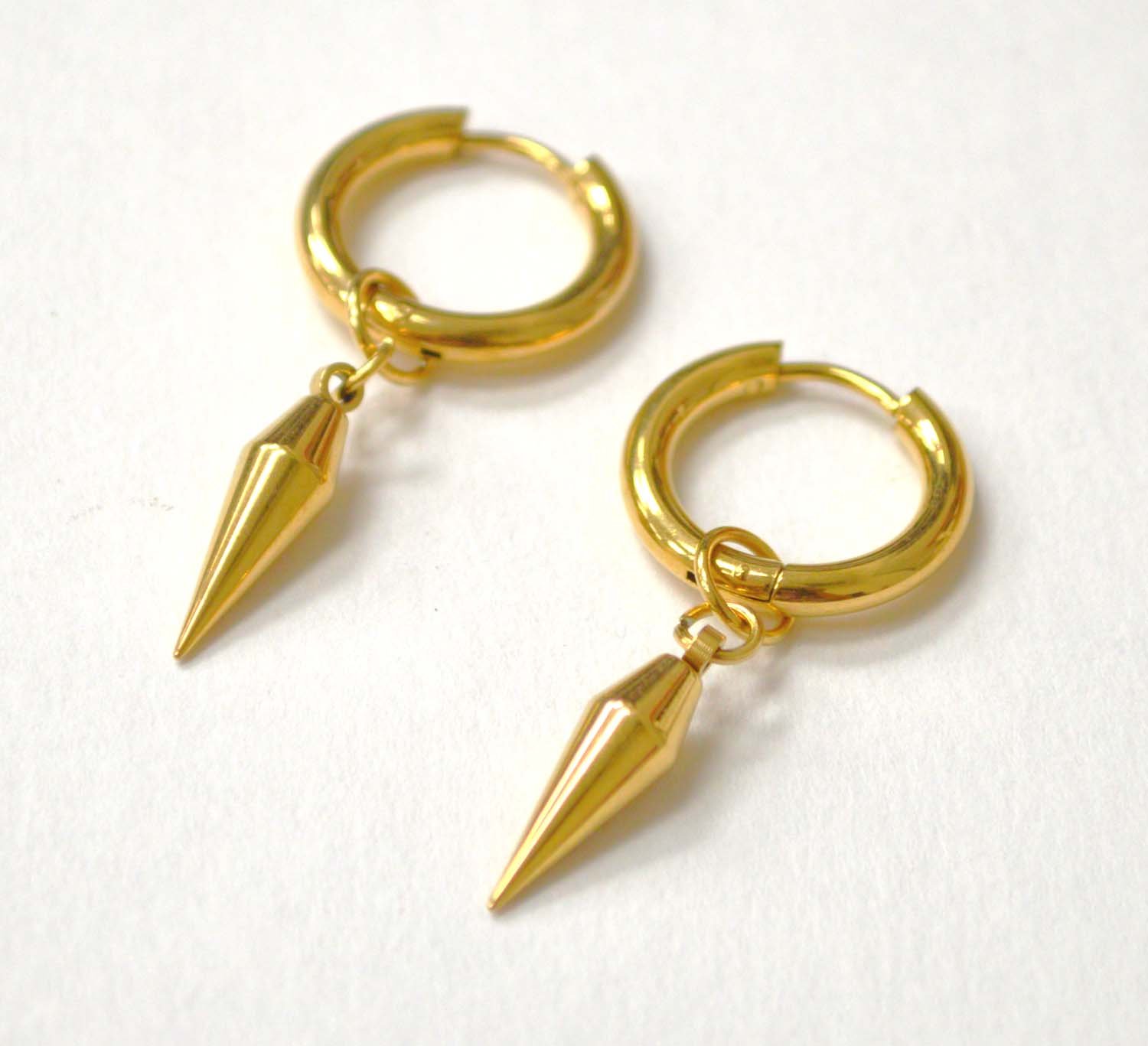 Dangling Hoops Gold Plated Earrings 83-905G