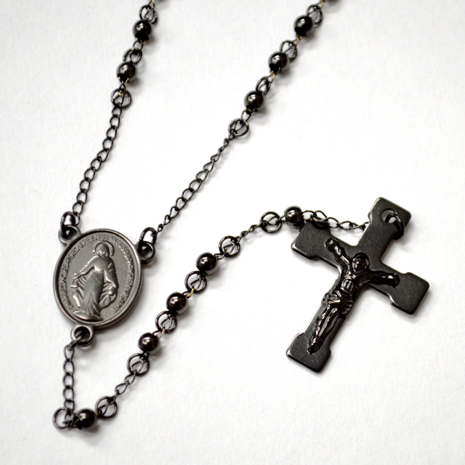 4mm Black Plated Rosary 87-36B-4