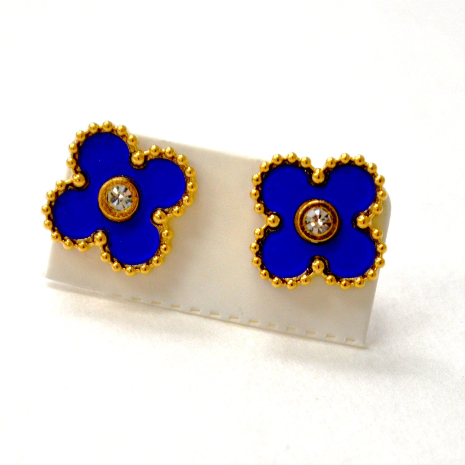 Designer's Inspired Gold IP Plated Earrings 83-966G Blue