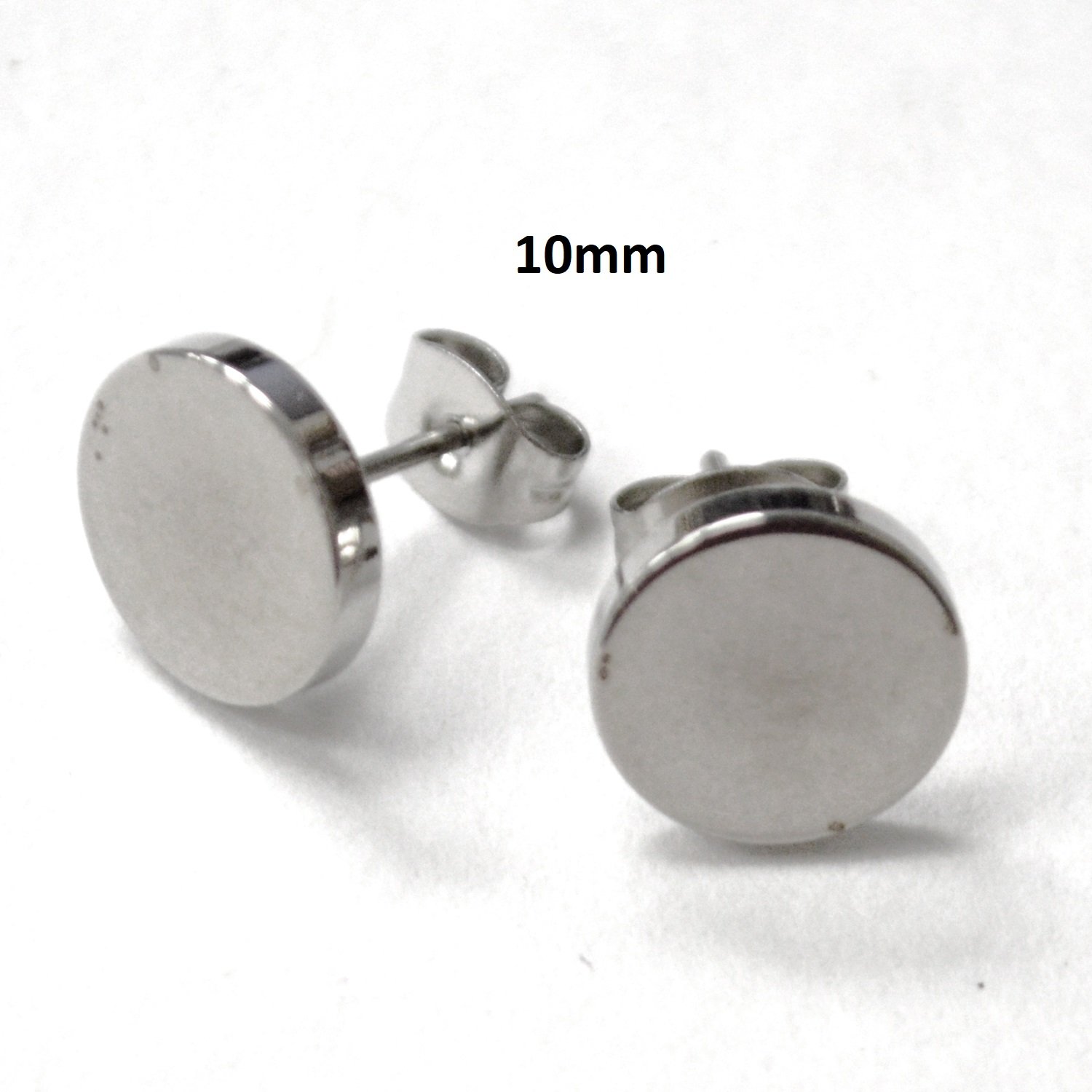 10mm Round Flat Stud Stainless Steel 83-948-10 (3 pairs)