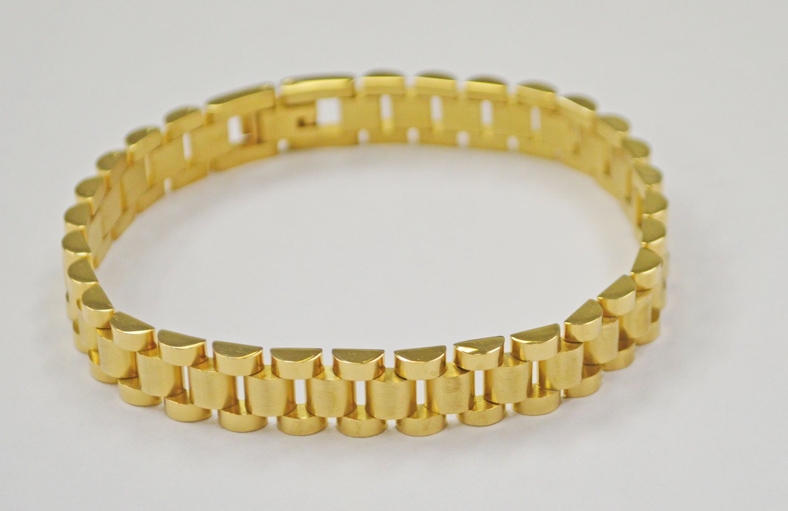 10mm Designer Inspired Gold IP Plate  Bracelet 84-1784G-10