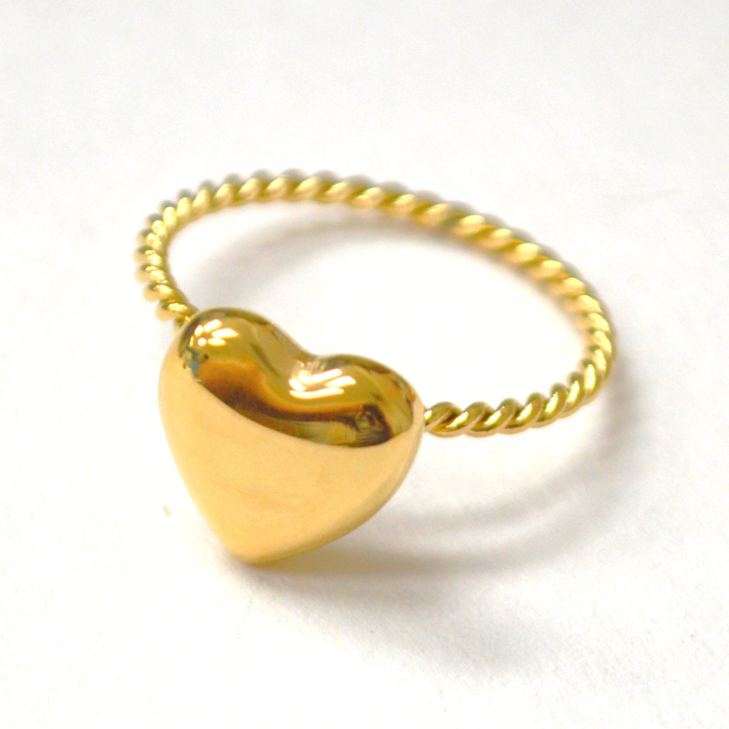 Puff Heart Gold IP Plated Ring 81-1772G