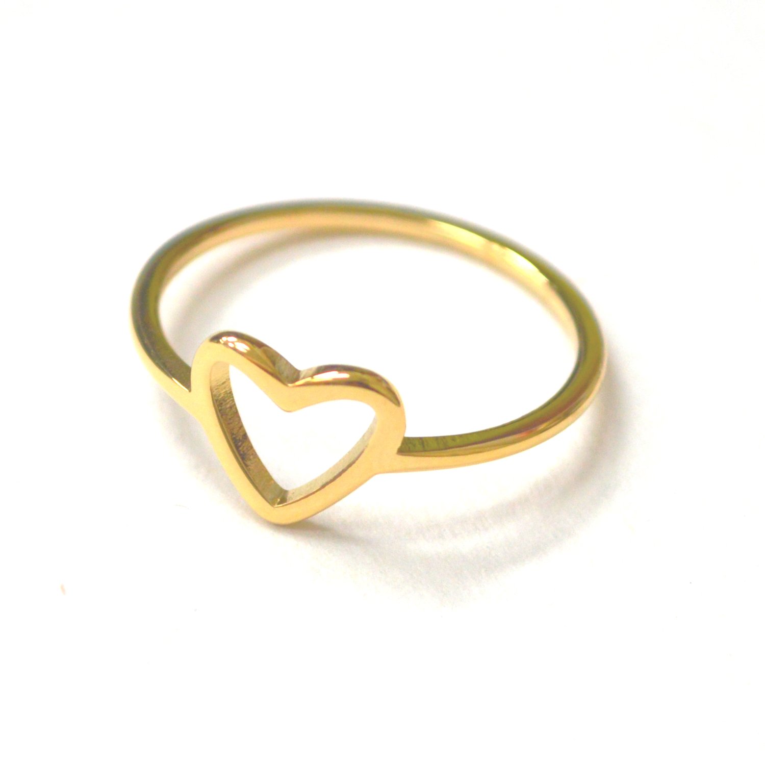 Cut Out Heart Gold IP Plated Ring 81-1771G