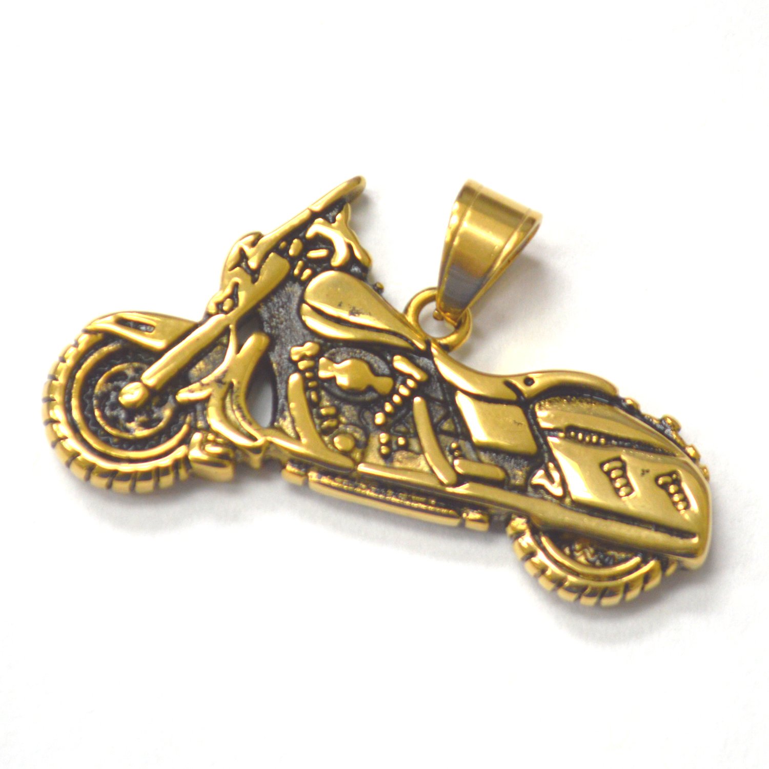 Motorcycle Gold IP Plated Pendant 86-2993G