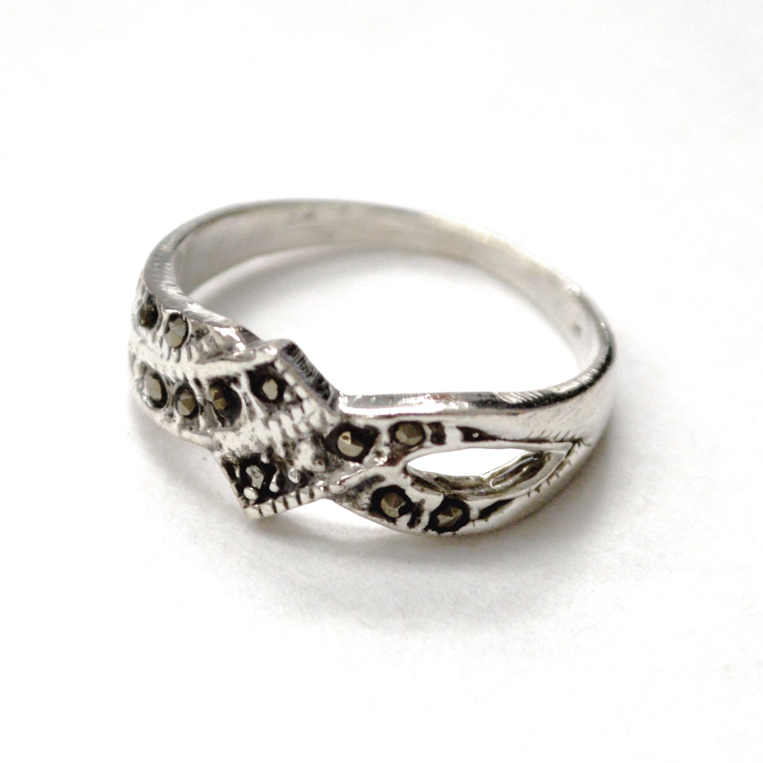 Marcasites Stones Sterling Silver Ring 51-3056