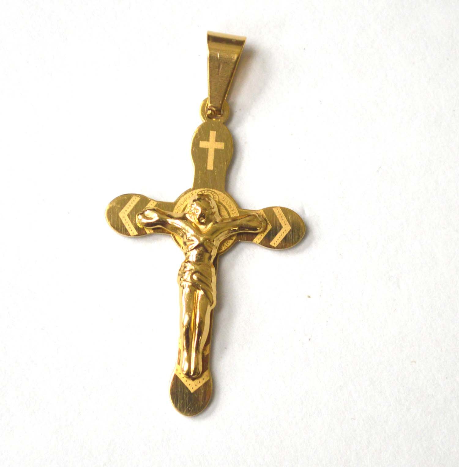 San Beneto Cross Gold IP Plated Pendant 86-2533G
