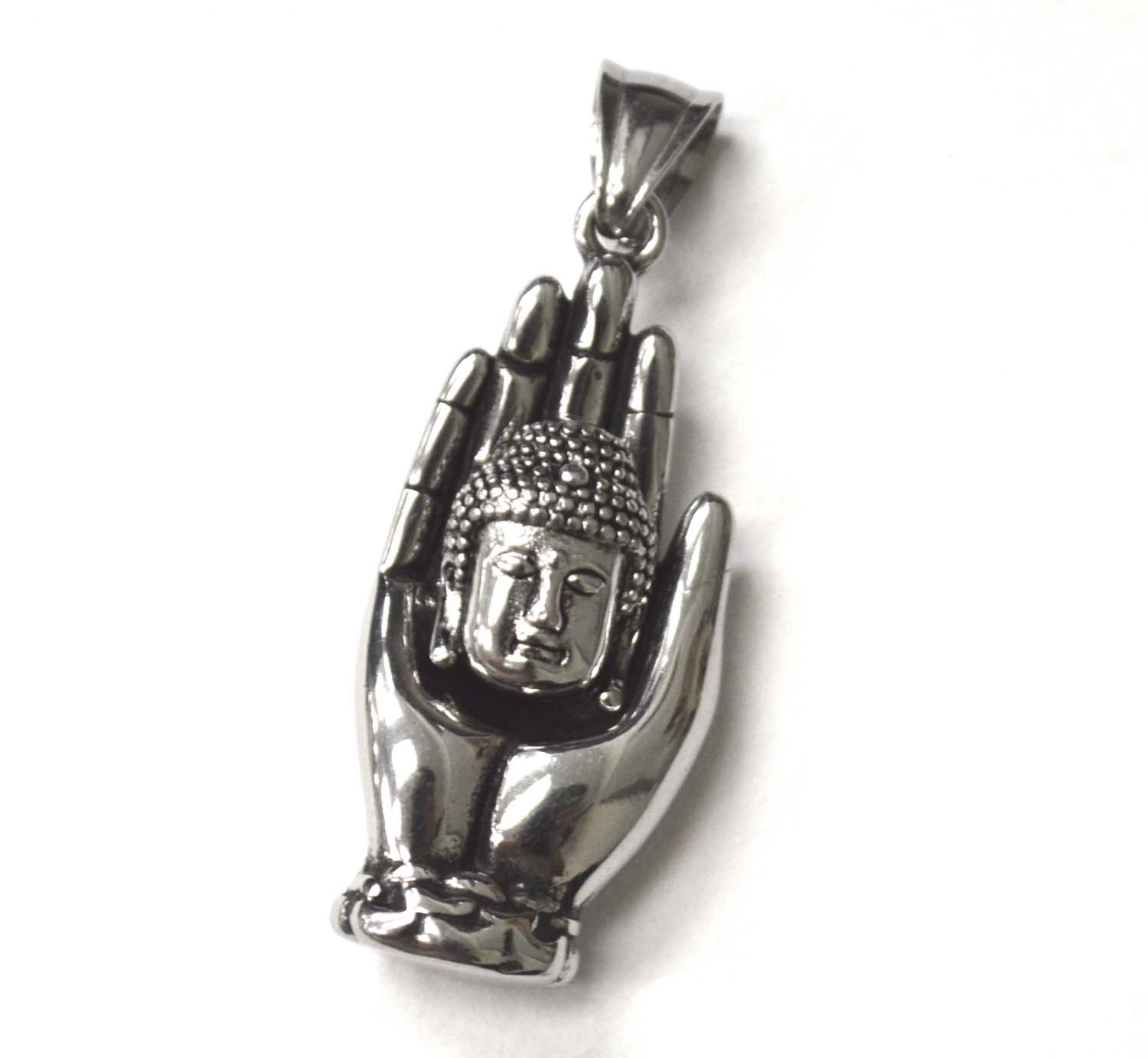 Hand with Buddha Stainless Steel Pendant  86-2432S