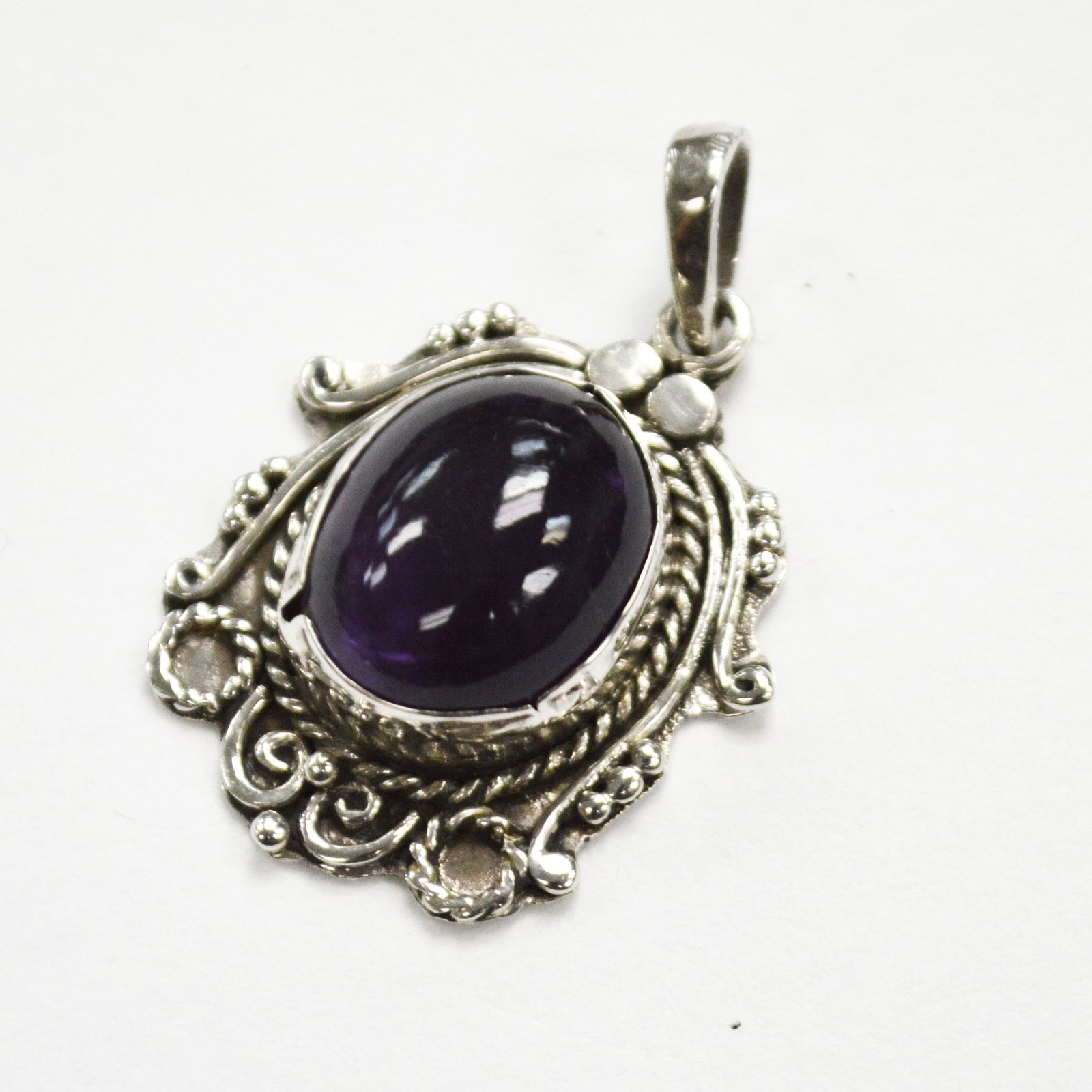 Amethyst Stone Pendant Sterling Silver 563019
