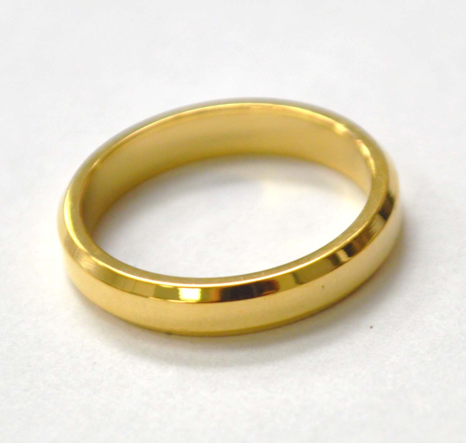 4mm Gold Plated Shiny Finish Bevel Ring 81-1353G-4