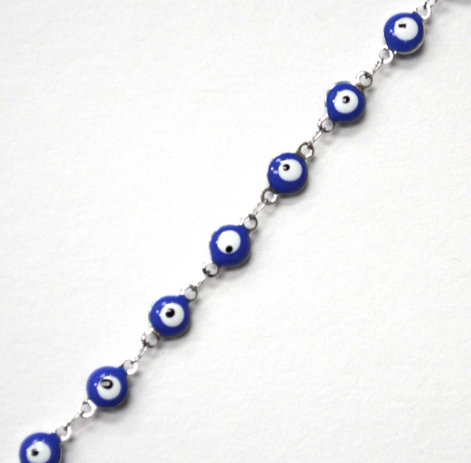 Eye Stainless Steel Anklet 82-1815S-Royal Blue