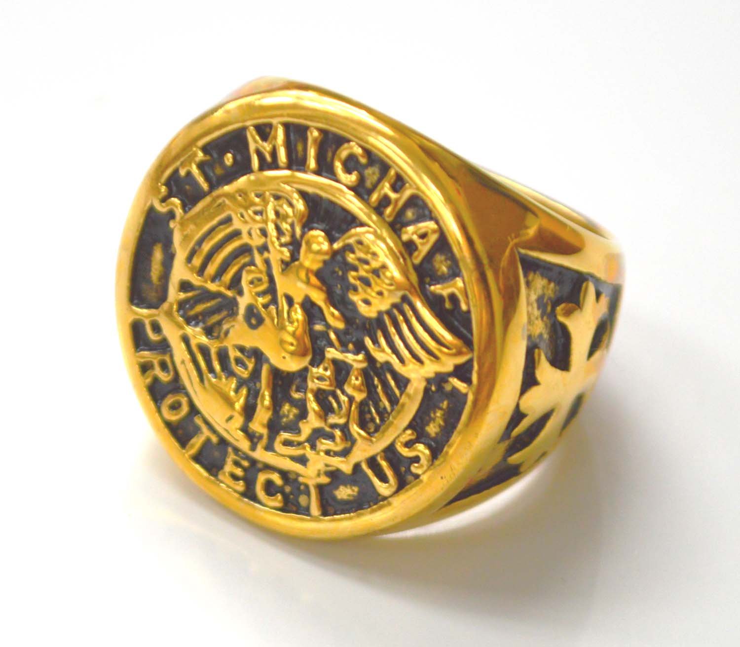 St Michael the Archangel Gold Plated Ring 81-1397G