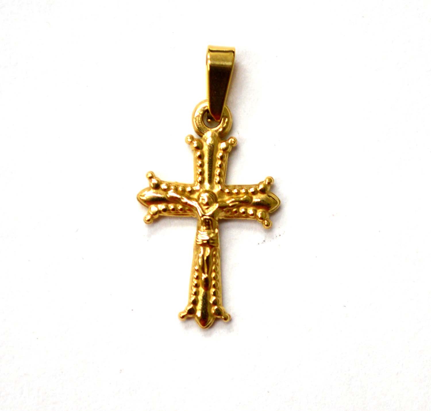 Crucifix Cross Gold IP Plated Pendant 86-2514G